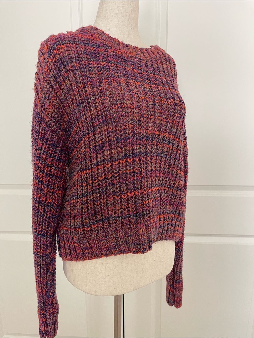 Anthropologie Saturday Sunday Multicolor Chunky Marled Sweater Small - Picture 3 of 8